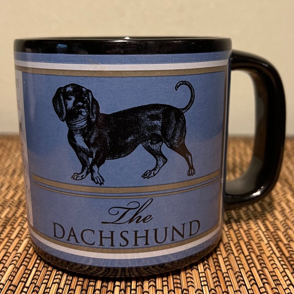 Russ Berrie and Company THE DACHSHUND Ceramic Coffee Mug Doxie Weiner Dog 14oz